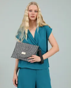 Paper straw women's envelope bag Doca 22349 black